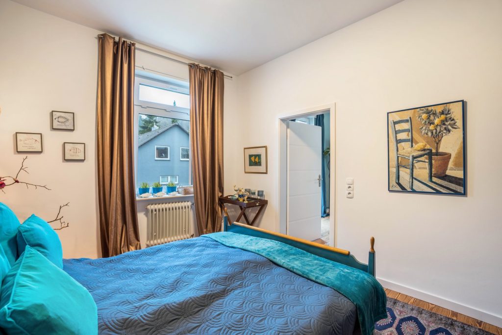 Cozy bedroom with window view